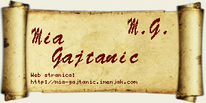 Mia Gajtanić vizit kartica
